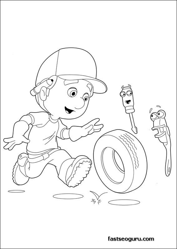 Printable Handy Manny Felipe and Rusty Coloring Pages 